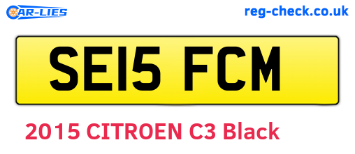 SE15FCM are the vehicle registration plates.