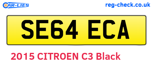 SE64ECA are the vehicle registration plates.