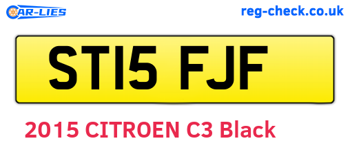 ST15FJF are the vehicle registration plates.