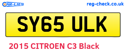 SY65ULK are the vehicle registration plates.