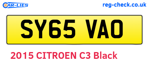 SY65VAO are the vehicle registration plates.
