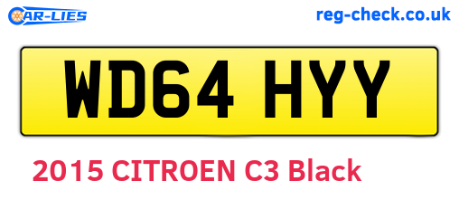 WD64HYY are the vehicle registration plates.
