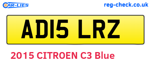 AD15LRZ are the vehicle registration plates.