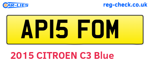 AP15FOM are the vehicle registration plates.