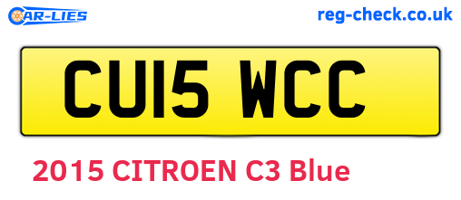 CU15WCC are the vehicle registration plates.