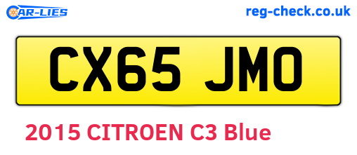 CX65JMO are the vehicle registration plates.