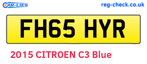 FH65HYR are the vehicle registration plates.
