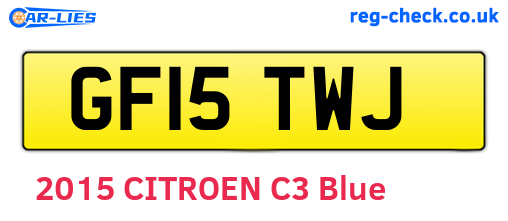 GF15TWJ are the vehicle registration plates.