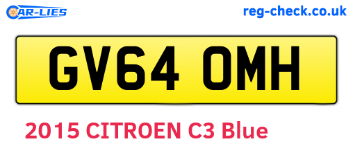 GV64OMH are the vehicle registration plates.