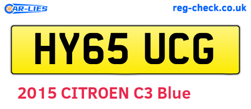 HY65UCG are the vehicle registration plates.