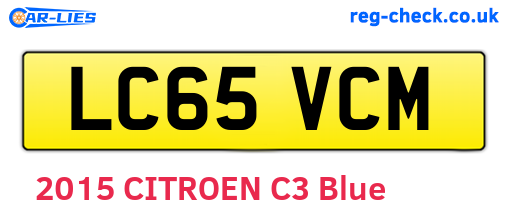 LC65VCM are the vehicle registration plates.
