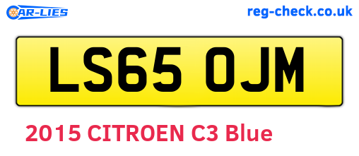 LS65OJM are the vehicle registration plates.