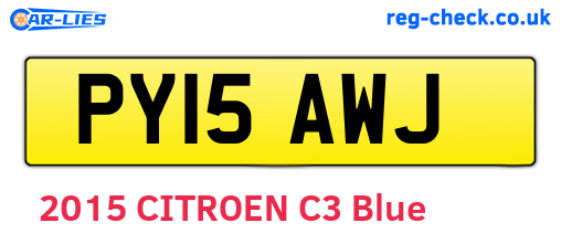 PY15AWJ are the vehicle registration plates.