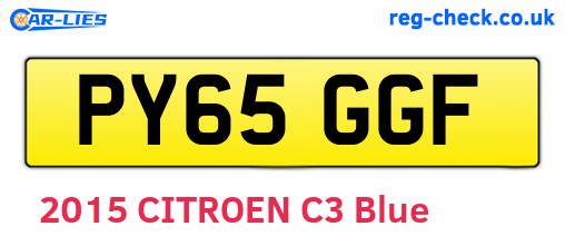 PY65GGF are the vehicle registration plates.