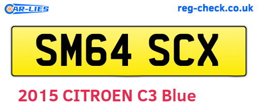 SM64SCX are the vehicle registration plates.