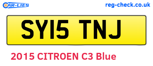 SY15TNJ are the vehicle registration plates.