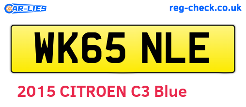 WK65NLE are the vehicle registration plates.