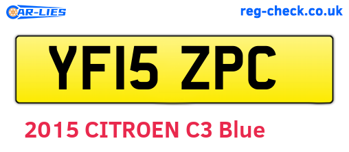 YF15ZPC are the vehicle registration plates.