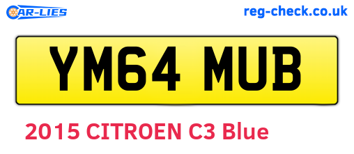 YM64MUB are the vehicle registration plates.