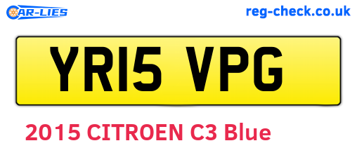YR15VPG are the vehicle registration plates.