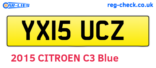 YX15UCZ are the vehicle registration plates.