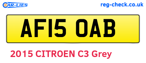 AF15OAB are the vehicle registration plates.