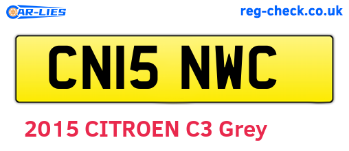 CN15NWC are the vehicle registration plates.
