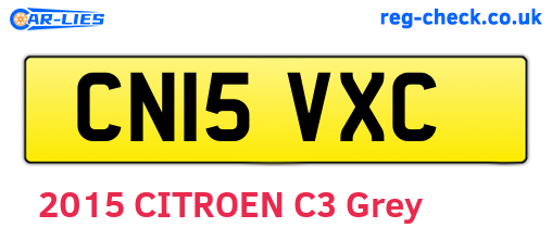CN15VXC are the vehicle registration plates.