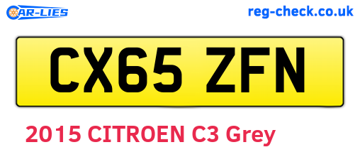 CX65ZFN are the vehicle registration plates.