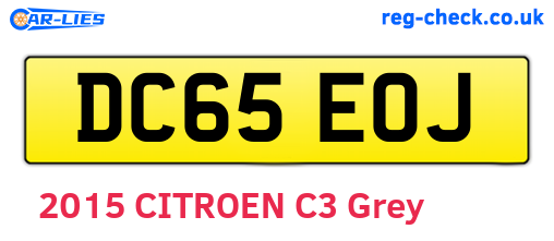 DC65EOJ are the vehicle registration plates.