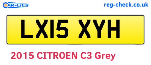 LX15XYH are the vehicle registration plates.