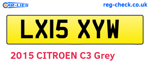 LX15XYW are the vehicle registration plates.