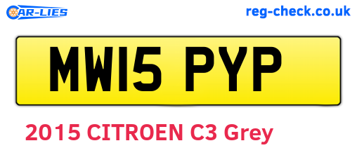 MW15PYP are the vehicle registration plates.
