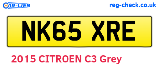 NK65XRE are the vehicle registration plates.