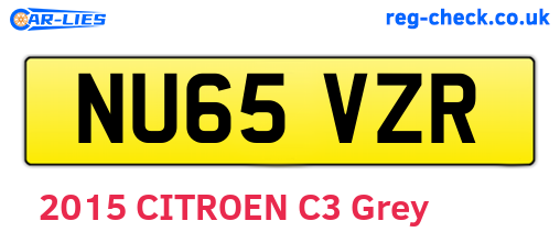 NU65VZR are the vehicle registration plates.