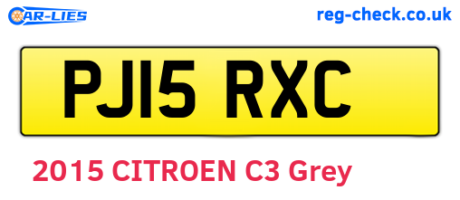 PJ15RXC are the vehicle registration plates.