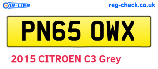 PN65OWX are the vehicle registration plates.