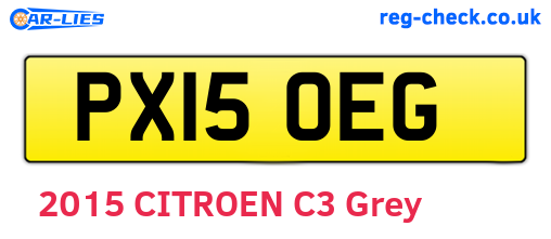 PX15OEG are the vehicle registration plates.