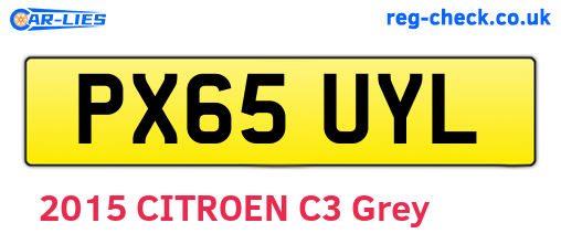 PX65UYL are the vehicle registration plates.