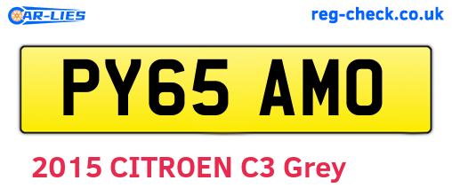 PY65AMO are the vehicle registration plates.