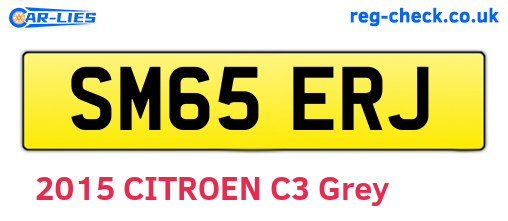 SM65ERJ are the vehicle registration plates.