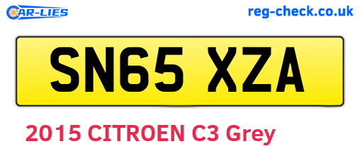 SN65XZA are the vehicle registration plates.