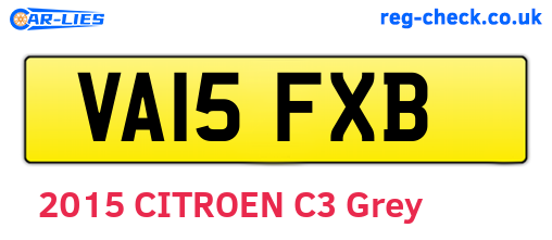 VA15FXB are the vehicle registration plates.