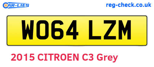 WO64LZM are the vehicle registration plates.