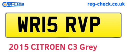 WR15RVP are the vehicle registration plates.