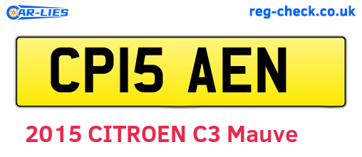 CP15AEN are the vehicle registration plates.