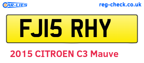 FJ15RHY are the vehicle registration plates.