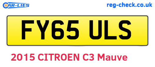 FY65ULS are the vehicle registration plates.
