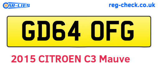 GD64OFG are the vehicle registration plates.