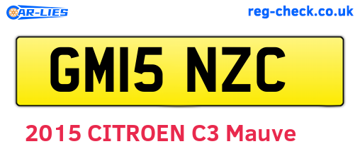 GM15NZC are the vehicle registration plates.